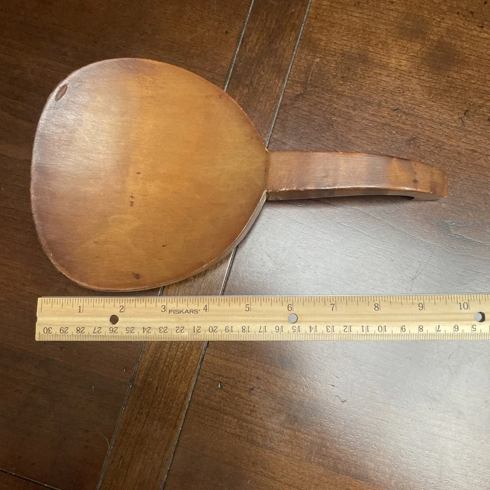Early American Treen Ware Butter paddle scoop LARGE SPOON VTG - BEAUTIFUL!